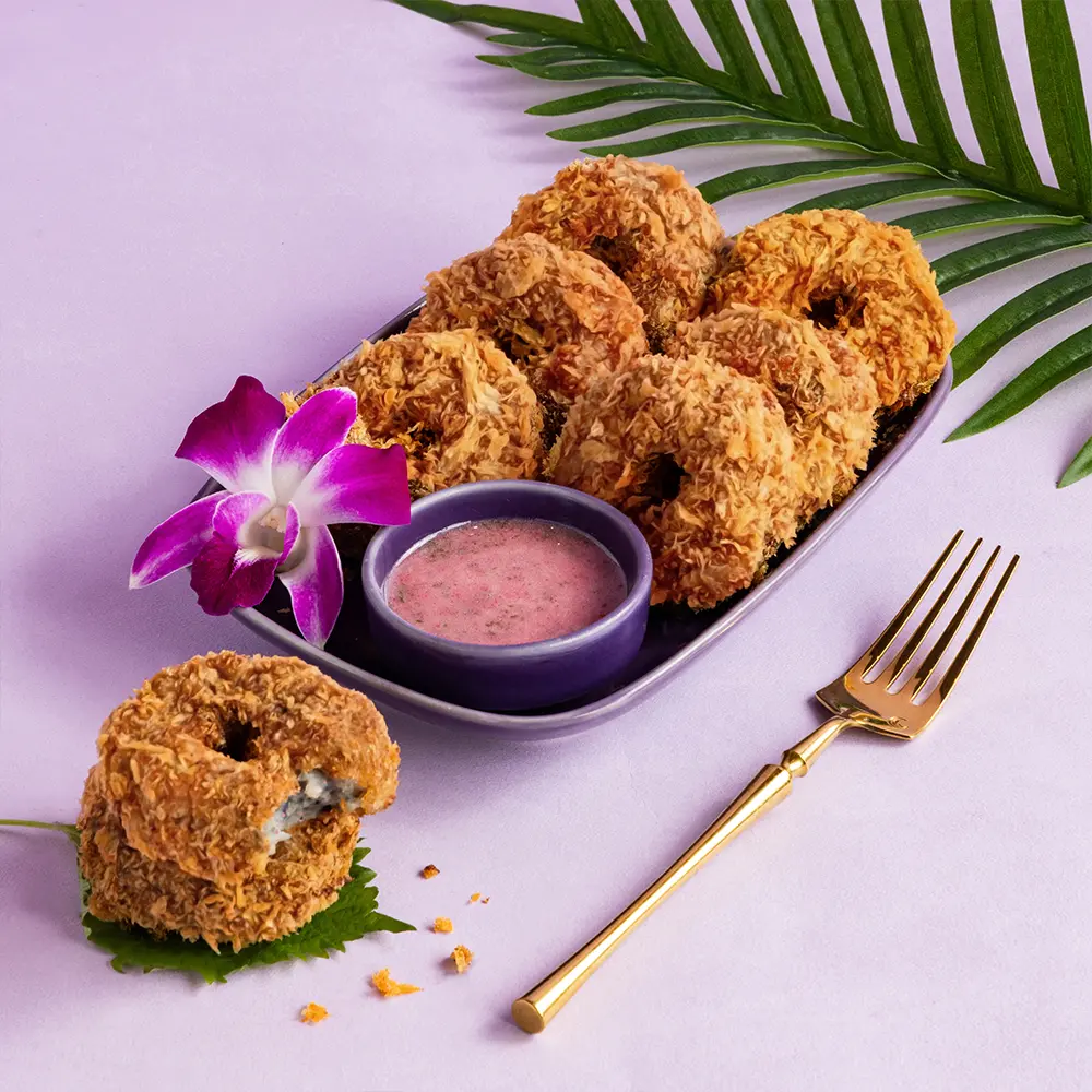 紫蘇金錢蝦餅 方形 | NARA 米其林推薦泰式料理